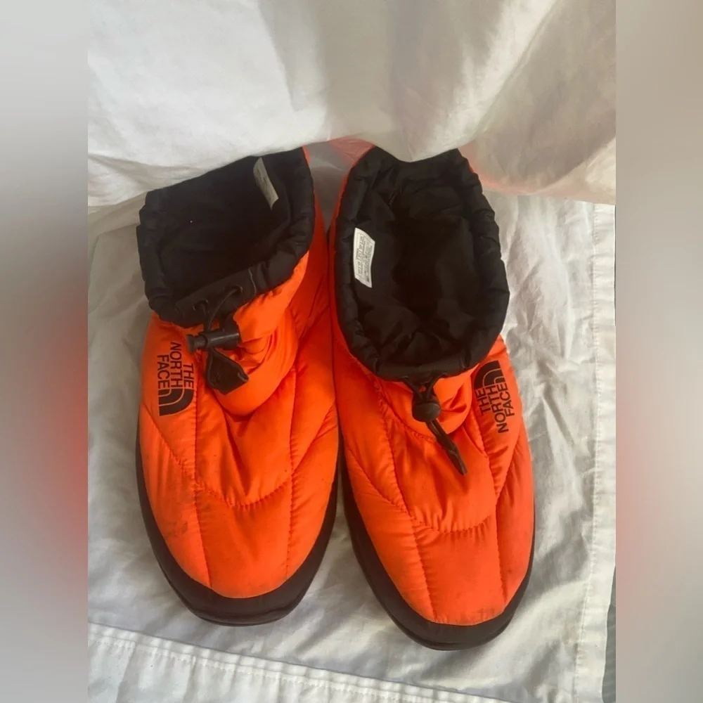 Supreme x TNF The North Face Leaves Nuptse Bootie Orange Box Logo Size 11